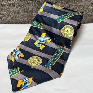 University Of Michigan Men’s Neck Tie U of M Michigan Wolverines Blue and Maize‎